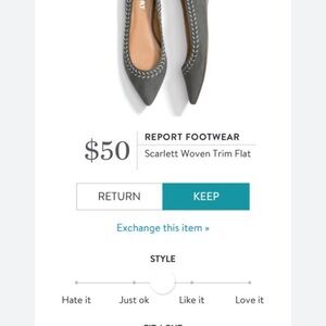 Stitch Fix Report brand Scarlett woven trim flats 7.5